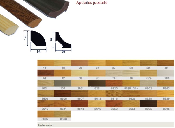 Kampas PVC vidinis apdailos baltas 20 x 20 mm 2,7 m