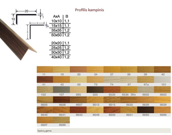 Kampas PVC apdailai išorinis 320190038 ąžuolas 30 x 30 mm 2,75 m
