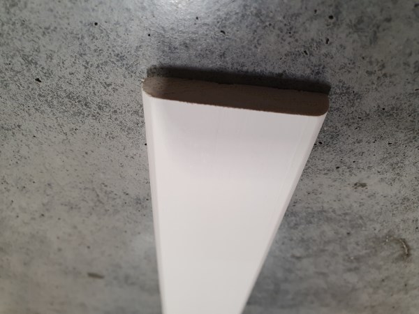 Juostelė medinė pušinė, baltai dažyta 10x40mm