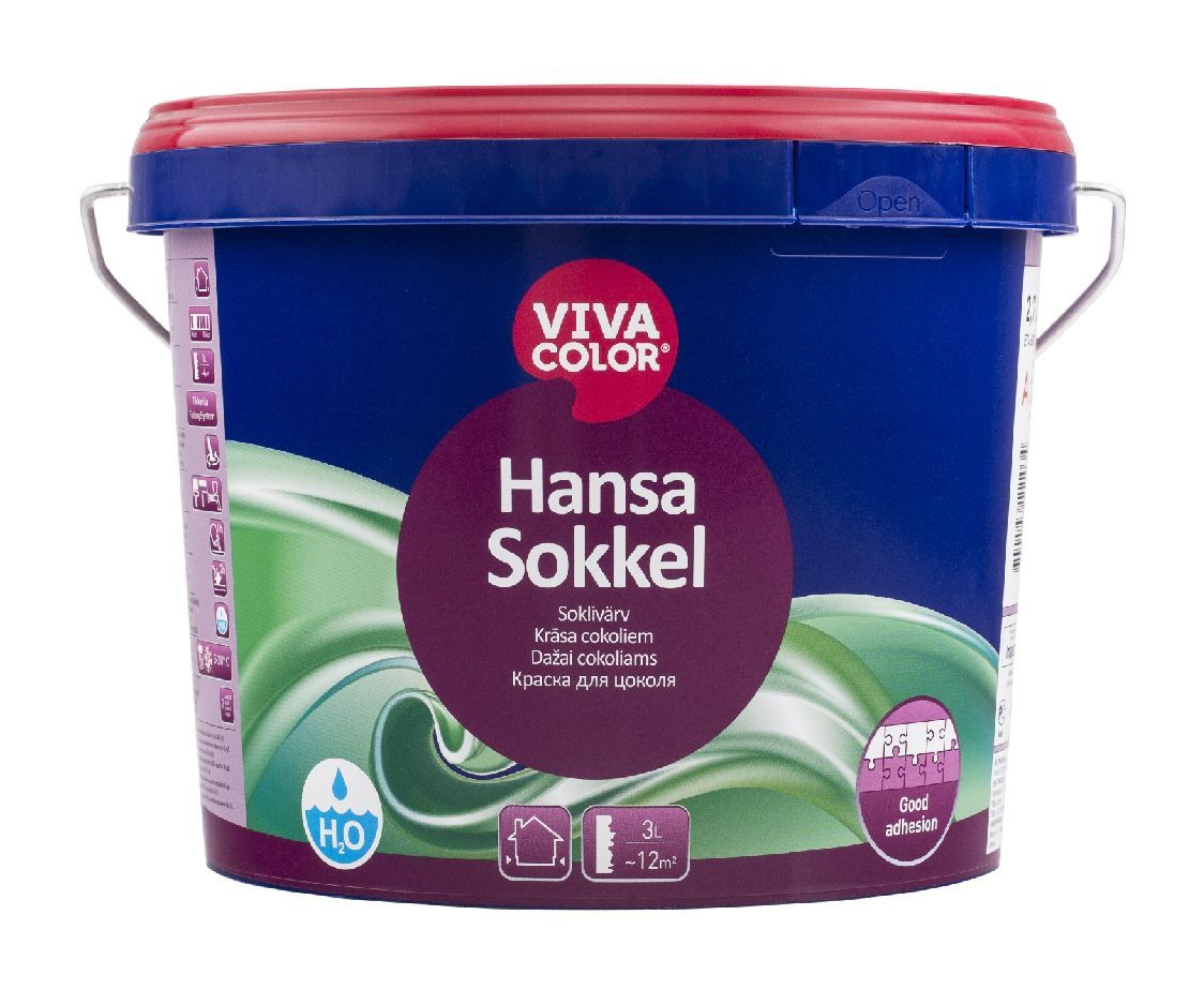 Cokolių dažai VIVACOLOR HANSA SOKKEL, C bazė, 2,7 l