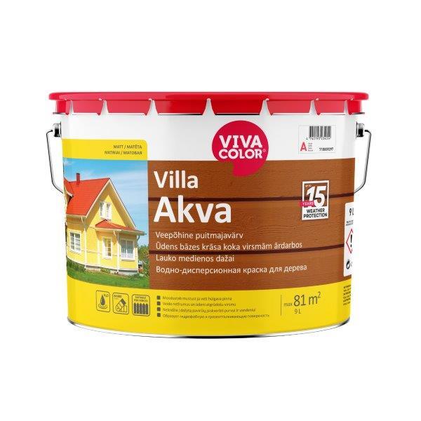 Medinių fasadų dažai VIVACOLOR VILLA AKVA, C bazė, 9 l