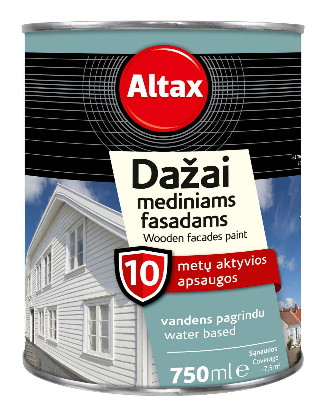 Medinių fasadų dažai ALTAX, raudonos sp., 0,75 l