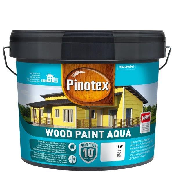 Medinių fasadų dažai PINOTEX WOOD PAINT AQUA, geltonos sp., 9 l