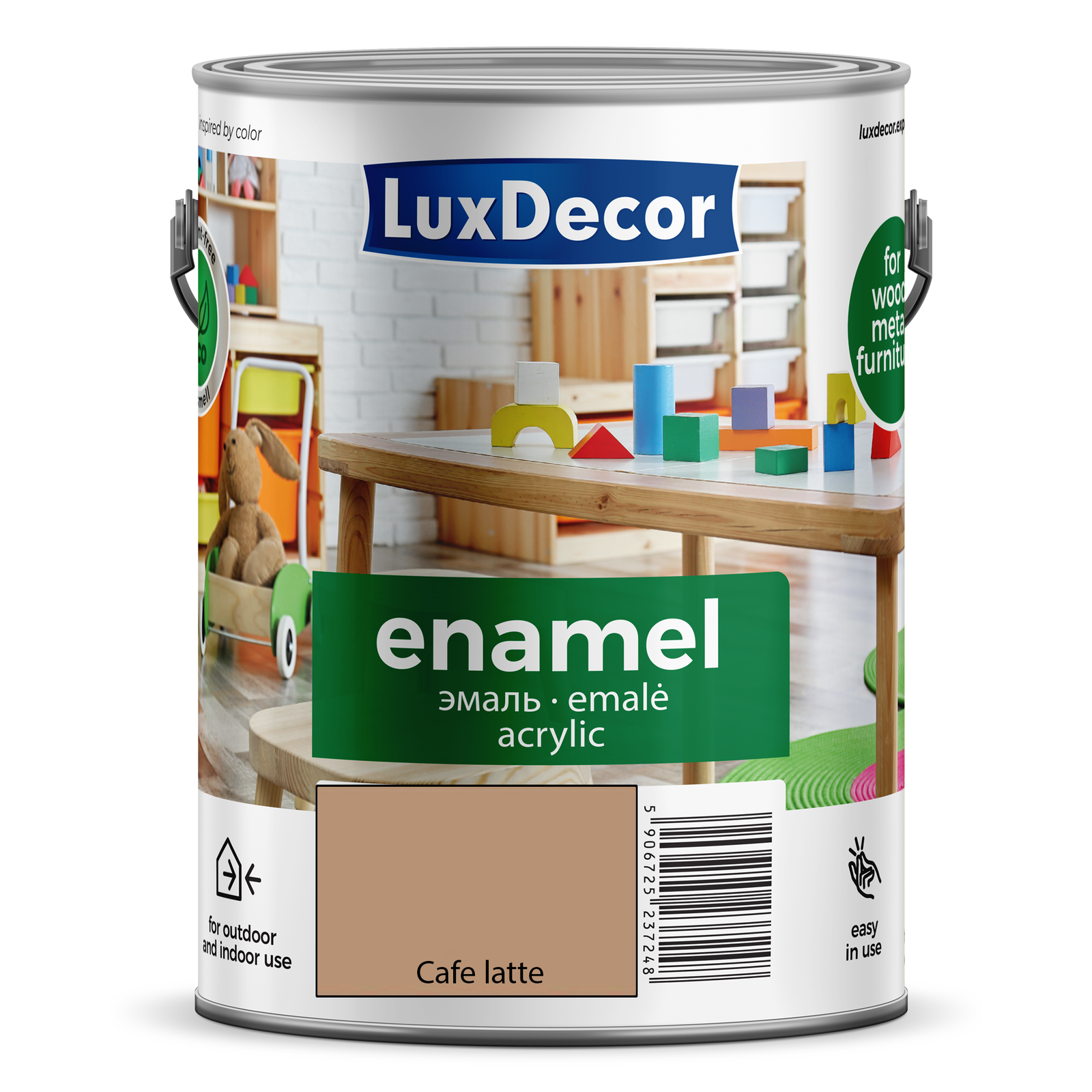 Emaliniai dažai LUXDECOR, matiniai, kavos latte sp., 2,2 l