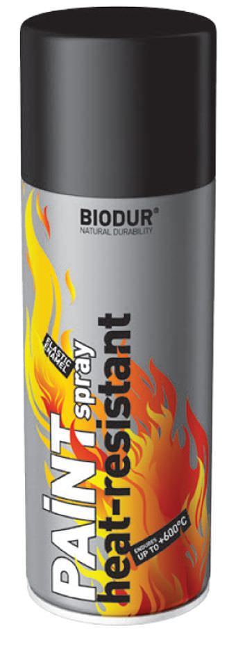 Karščiui atsparūs dažai BIODUR 600°C, sidabro sp., 400 ml