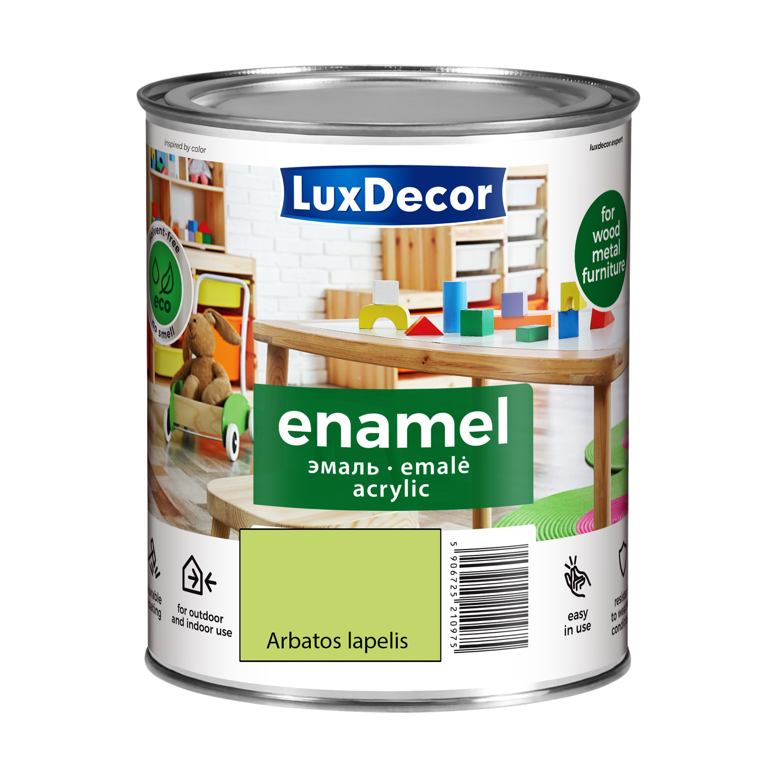 Akriliniai emaliniai dažai LUXDECOR, matiniai, arbatos lapelio sp., 750 ml