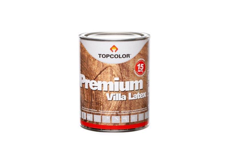 Medinių fasadų dažai TOPCOLOR PREMIUM VILLA LATEX, pusiau matiniai, antracito sp., 1 l