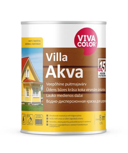 Medinių fasadų dažai VIVACOLOR VILLA AKVA, C bazė, 0,9 l