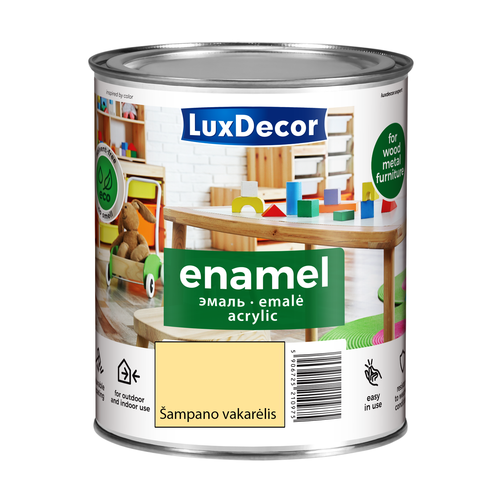 Akriliniai emaliniai dažai LUXDECOR, blizgūs,šampano vakarėlio sp., 750 ml