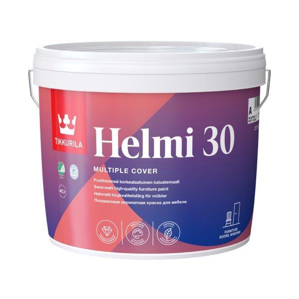 Baldų dažai TIKKURILA HELMI 30, pusiau matiniai, baltos sp., 2,7 l