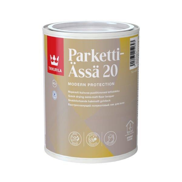 Medinių grindų lakas TIKKURILA PARKETTI ASSA 20, pusiau matinis, 1 l