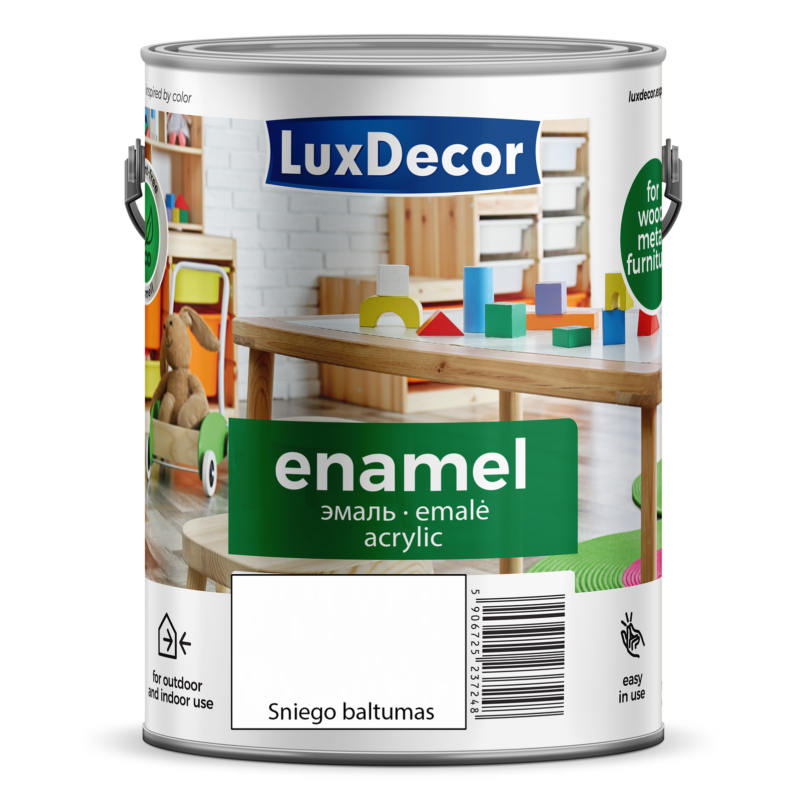 Emaliniai dažai LUXDECOR , matiniai, sniego baltumo  sp., 2,2 l