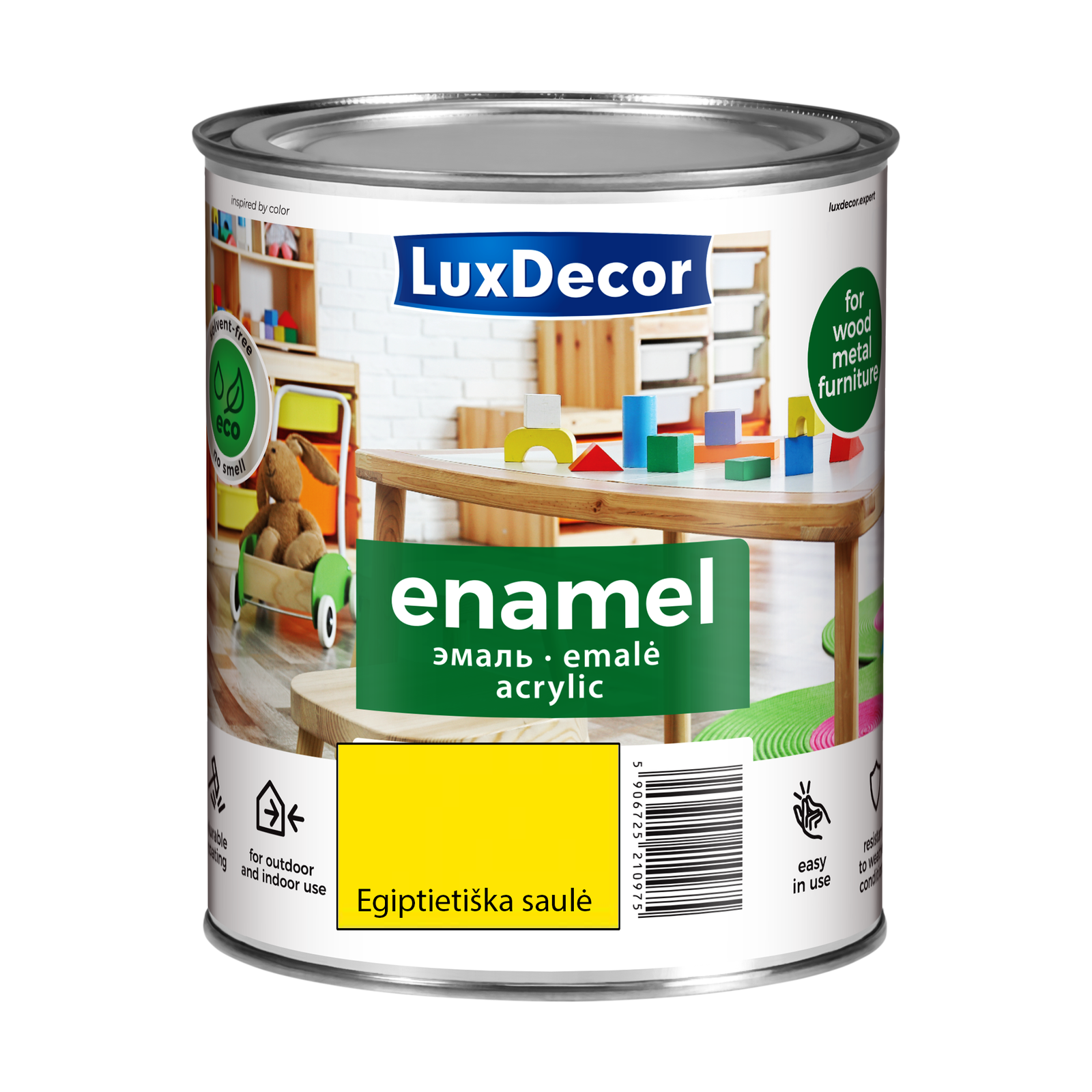 Akriliniai emaliniai dažai LUXDECOR, blizgūs, egiptietiškos saulės sp., 750 ml