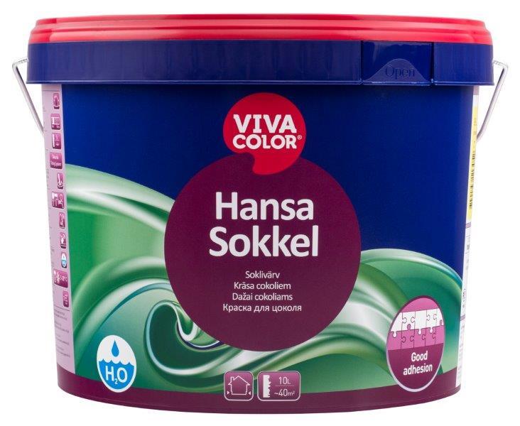 Cokolių dažai VIVACOLOR HANSA SOKKEL, A bazė, 9 l