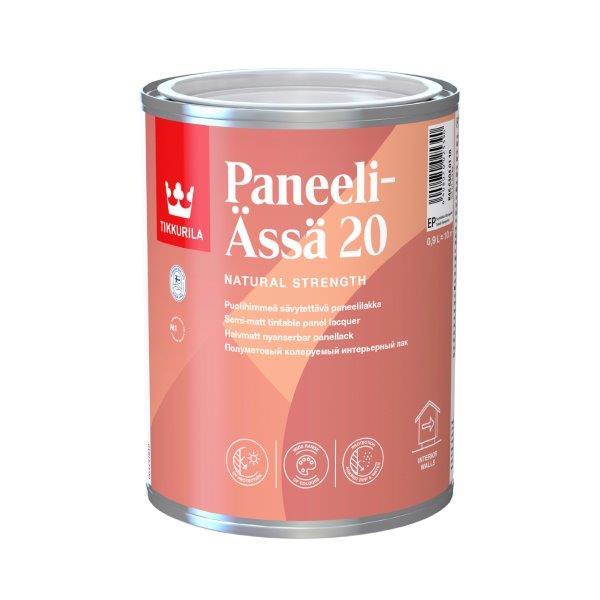 Vidaus darbų lakas TIKKURILA PANEELI-ASSA 20, pusiau matinis, EP bazė, 0,9 l