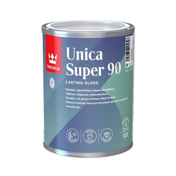 Drėgmei atsparus greitai džiūstantis lakas TIKKURILA UNICA SUPER 90, blizgus, 900 ml