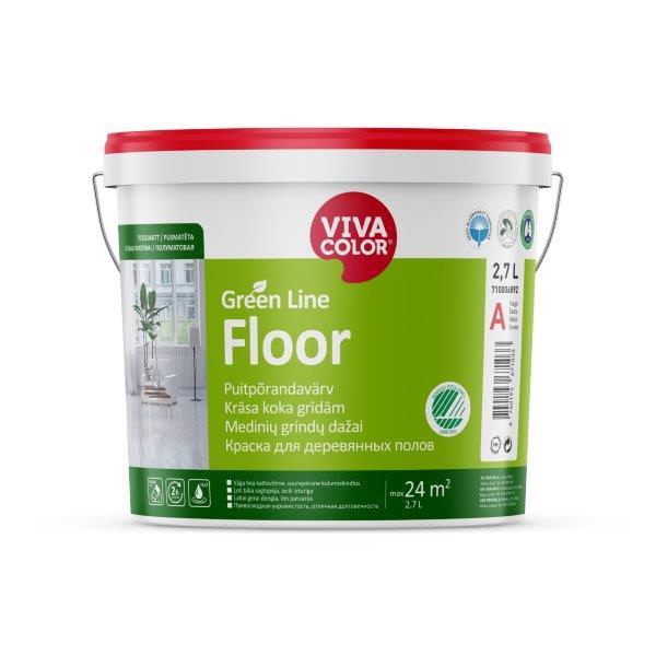 Grindų dažai VIVACOLOR GREEN LINE FLOOR, pusiau matiniai,  2,7 l