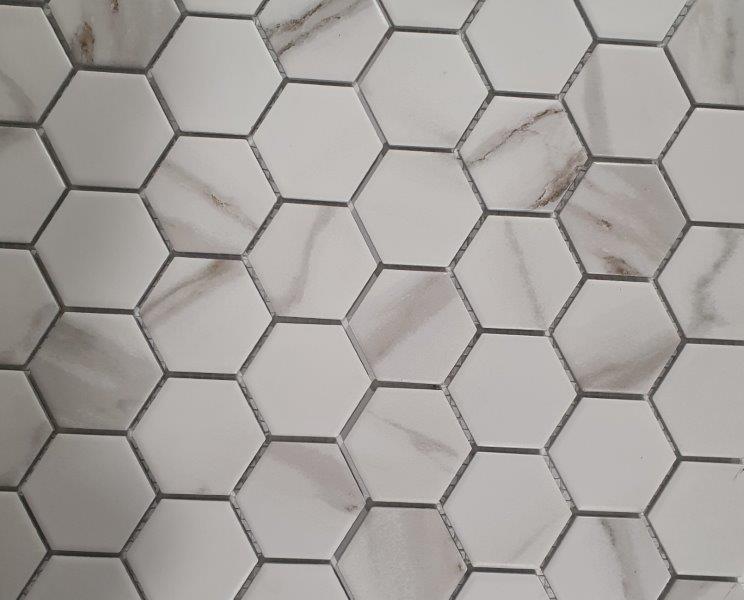 Akmens masės mozaika HEXAGON MARBLE MAT 28.1 x 32.5 cm