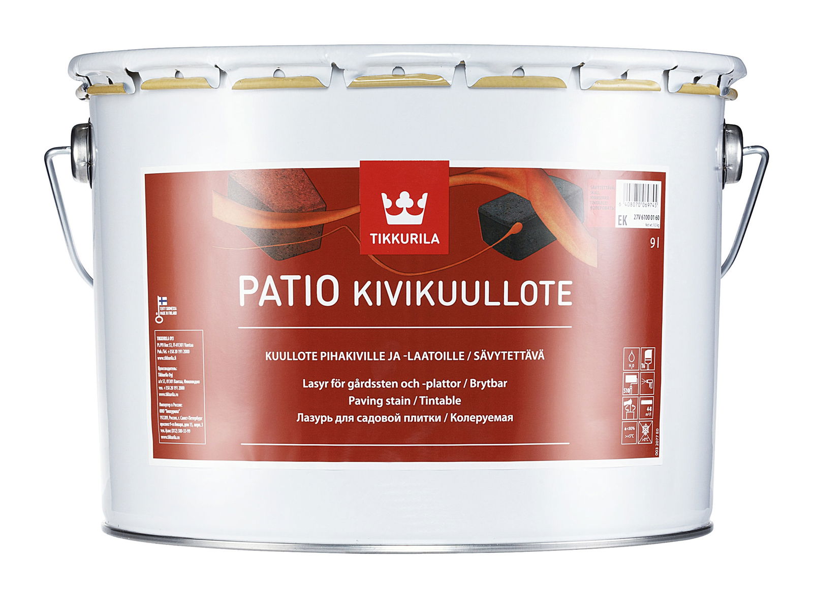 Betono, trinkelių dažai TIKKURILA PATIO KIVIKUULLOTE, 9 l