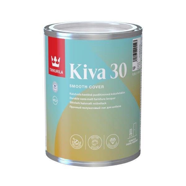 Baldų lakas TIKKURILA KIVA 30, pusiau matinis, EP bazė, 0,9 l