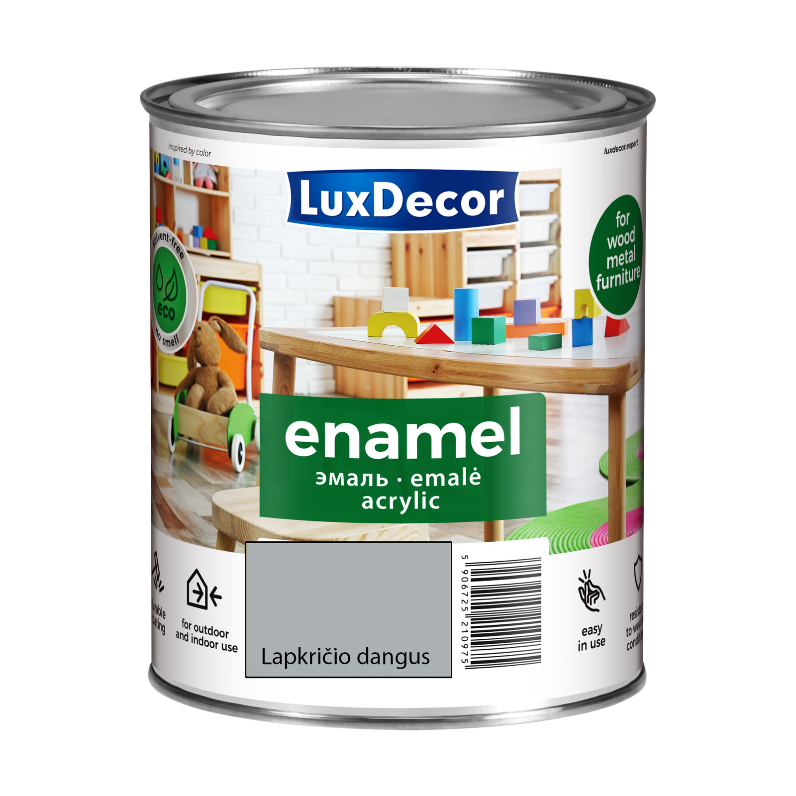 Akriliniai emaliniai dažai LUXDECOR, matiniai, lapkričio dangaus sp., 750 ml