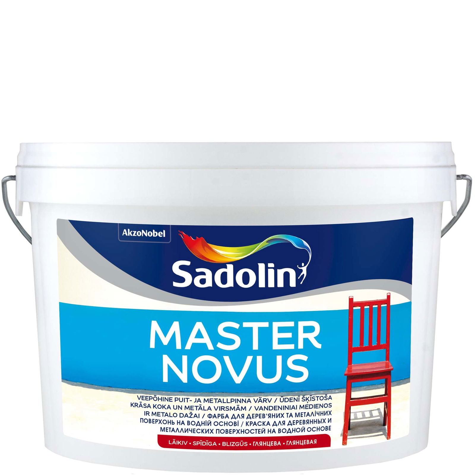 Vandeniniai alkidiniai dažai SADOLIN MASTER NOVUS 70, blizgūs, baltos sp., BW bazė, 2,5 l