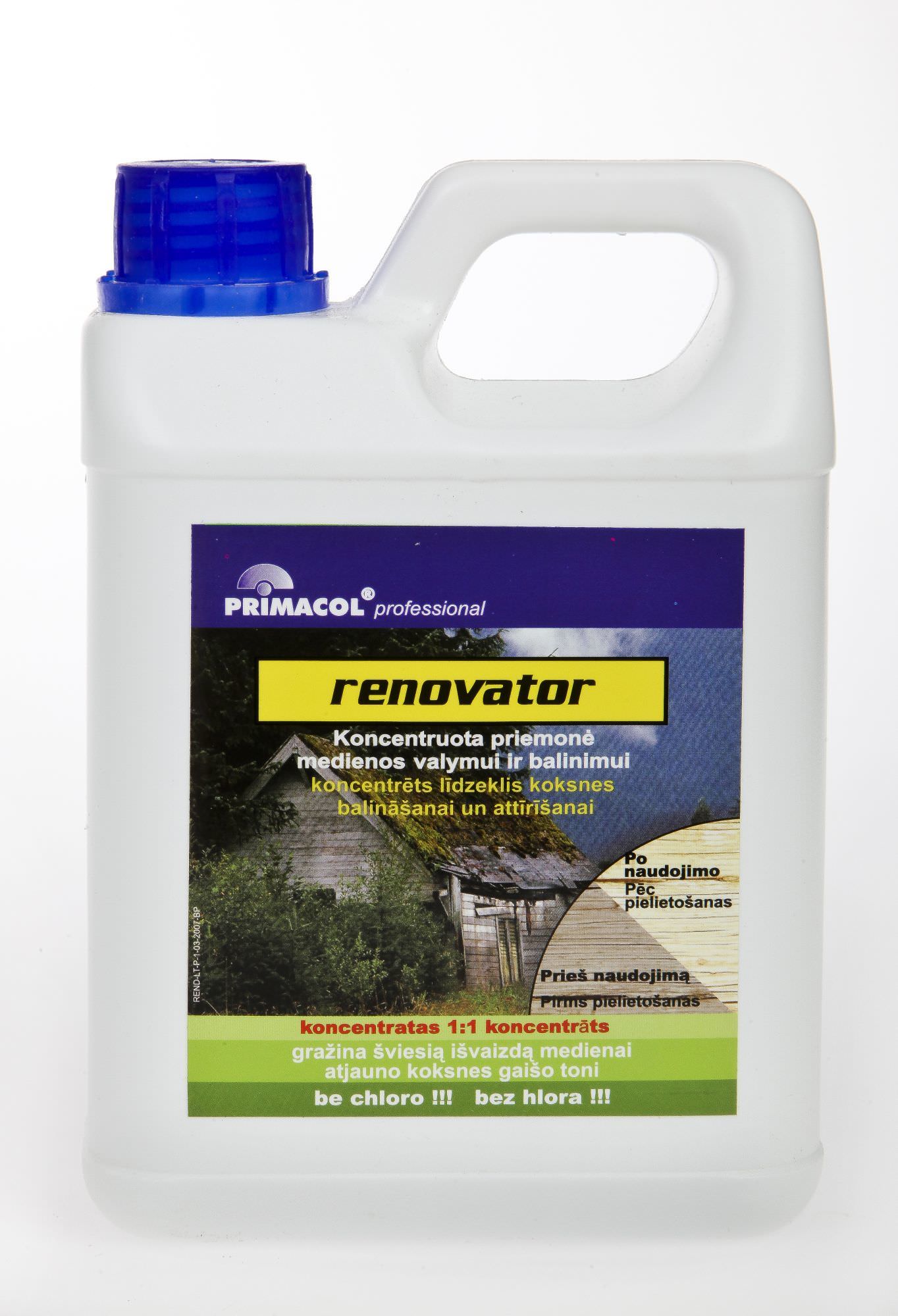 Medienos valymo ir balinimo priemonė PRIMACOL RENOVATOR, 5 l