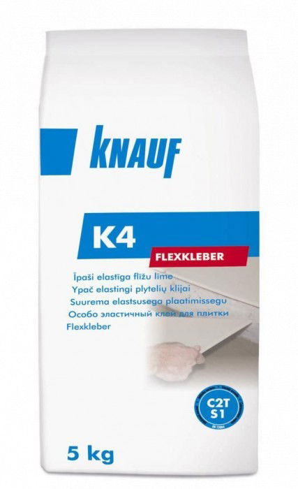 Plytelių klijai KNAUF K4, elastingi, 5 kg