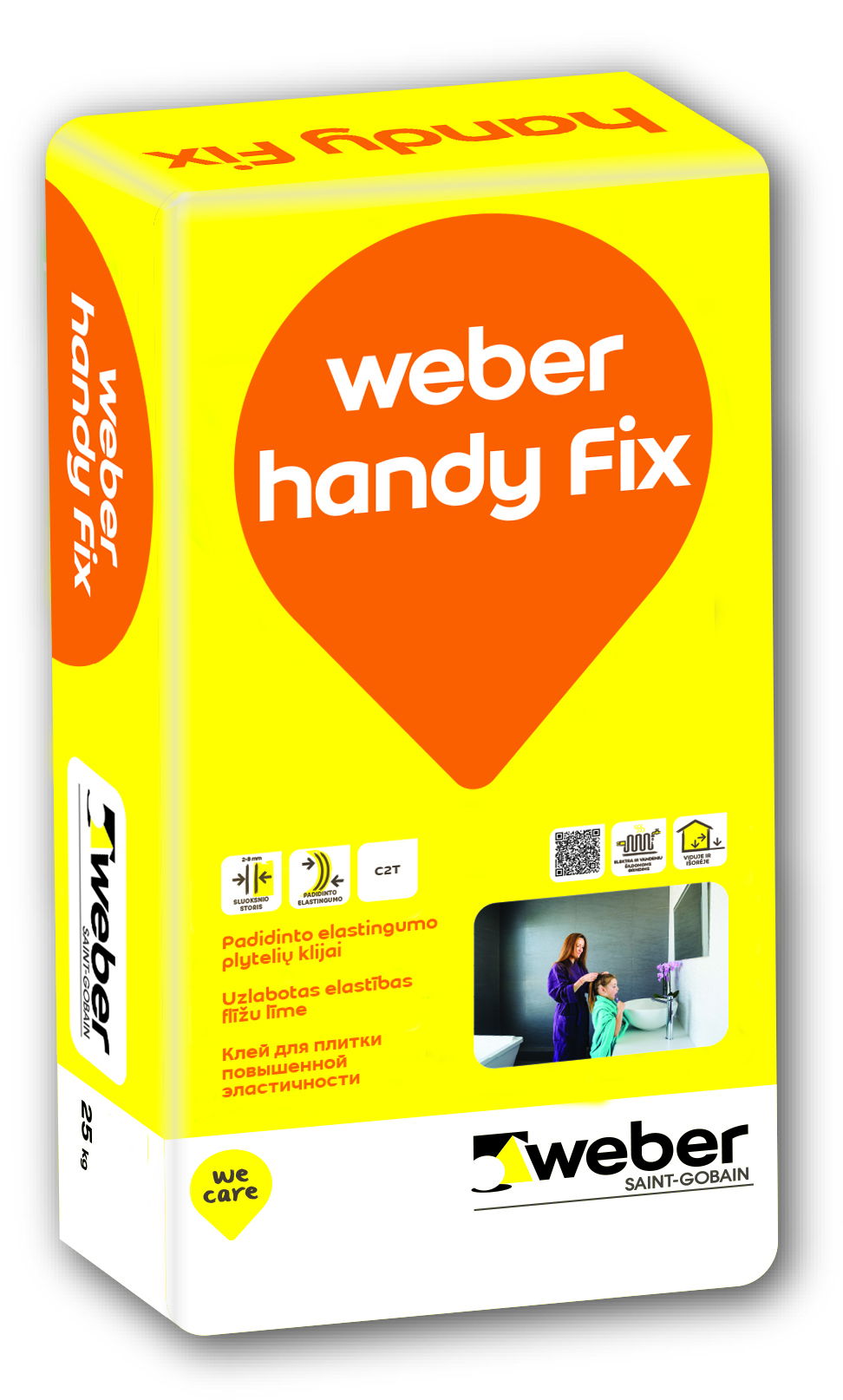 Plytelių klijai WEBER HANDY FIX, padidinto elastingumo, 25 kg