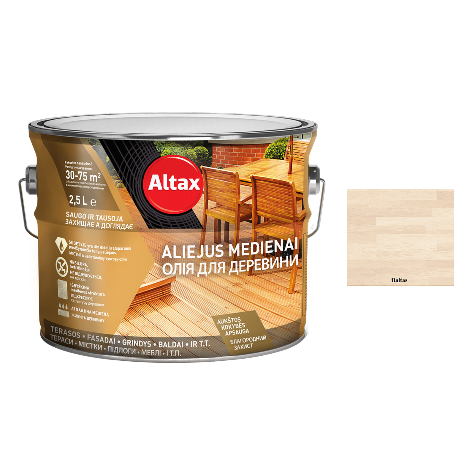 Aliejus medienai ALTAX, baltos sp., 2,5 l