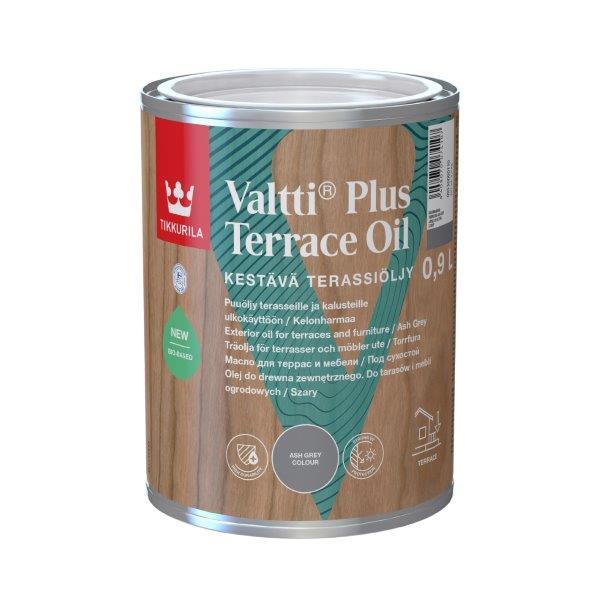 Terasų ir lauko baldų aliejus TIKKURILA VALTTI PLUS TERRACE OIL, pilkos sp., 0,9 l