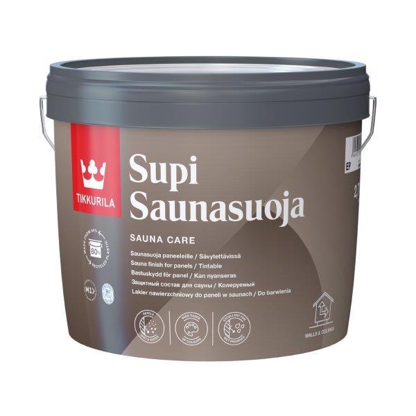 Saunos sienų apsaugos priemonė TIKKURILA SUPI SAUNASUOJA, EP bazė, 2,7 l