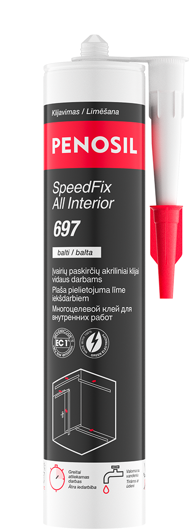 Akriliniai klijai PENOSIL SPEEDFIX ALL INTERIOR 697, baltos sp., 290 ml