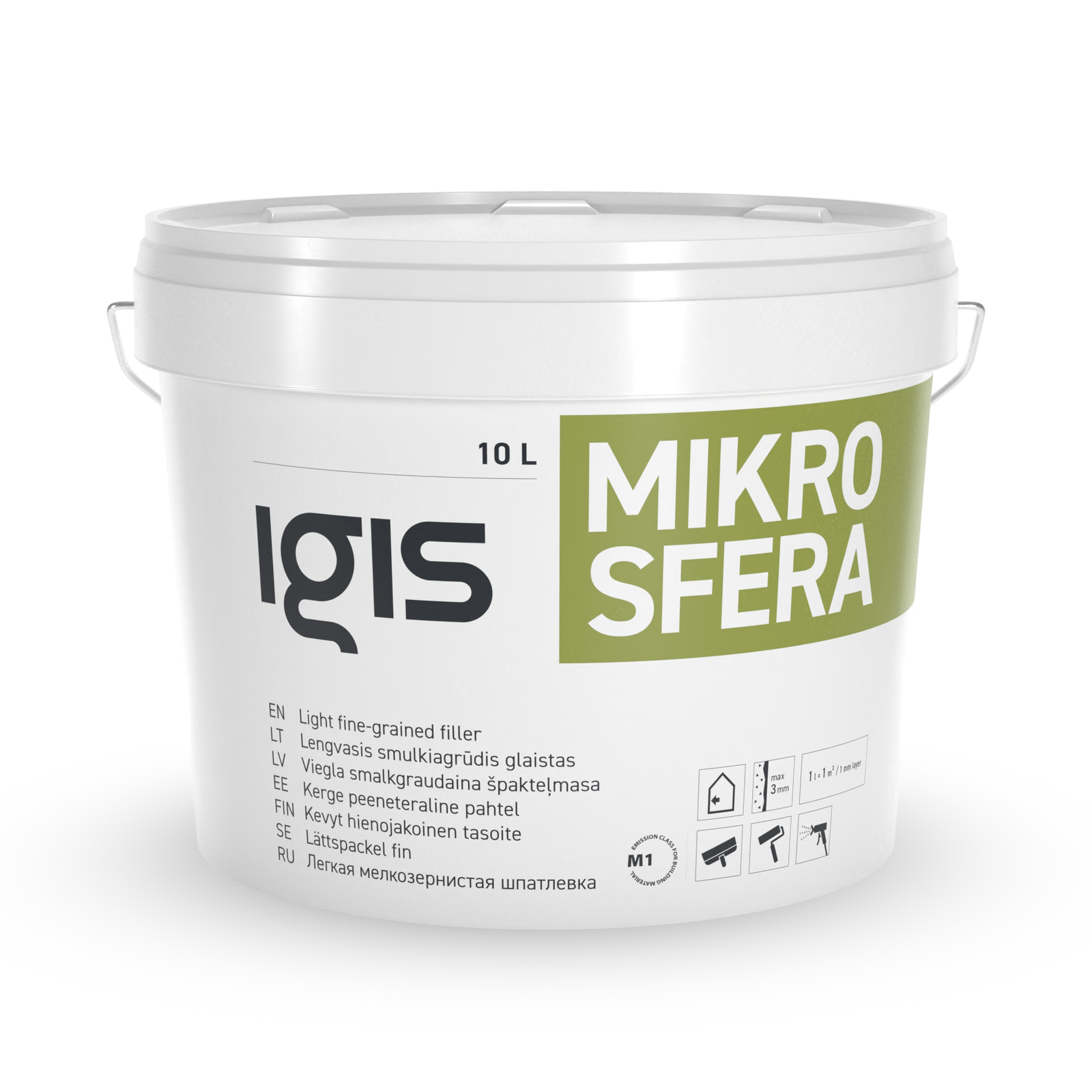 Lengvas smulkiagrūdis glaistas IGIS MIKROSFERA, 10 l 10,00 L