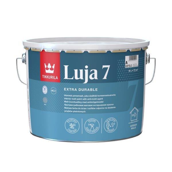 Sienų ir lubų dažai TIKKURILA LUJA 7, matiniai, baltos sp., A bazė, 9 l