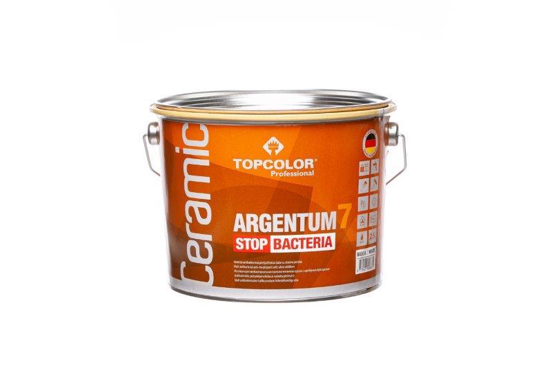 Antibakteriniai sienų dažai TOPCOLOR CERAMIC ARGENTUM 7, matiniai, baltos sp., 2.5 l