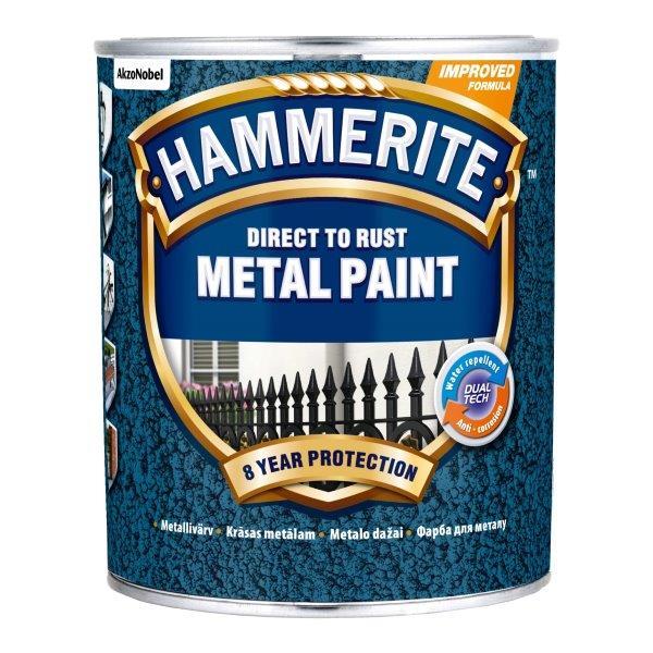 Metalo dažai HAMMERITE HAMMERED FINISH, juodos sp., 750 ml