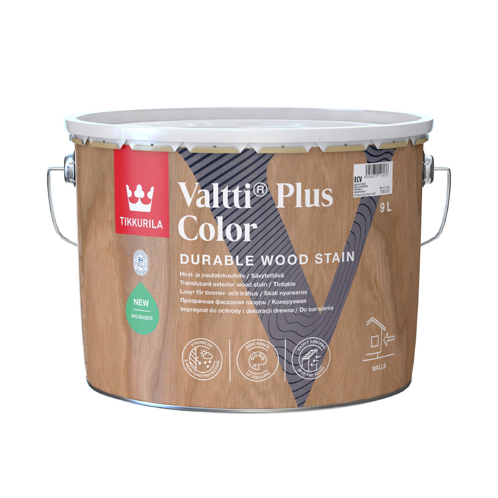 Medienos dažyvė TIKKURILA VALTTI PLUS COLOR, EP bazė, 9 l