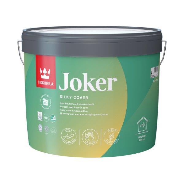 Sienų ir lubų dažai TIKKURILA JOKER, matiniai, baltos sp., A bazė, 9 l