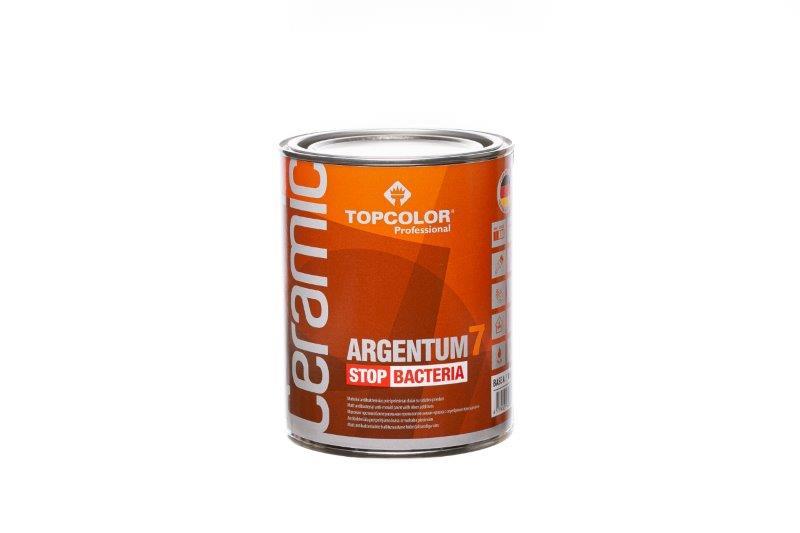 Antibakteriniai sienų dažai TOPCOLOR CERAMIC ARGENTUM 7, matiniai, baltos sp., 1 l