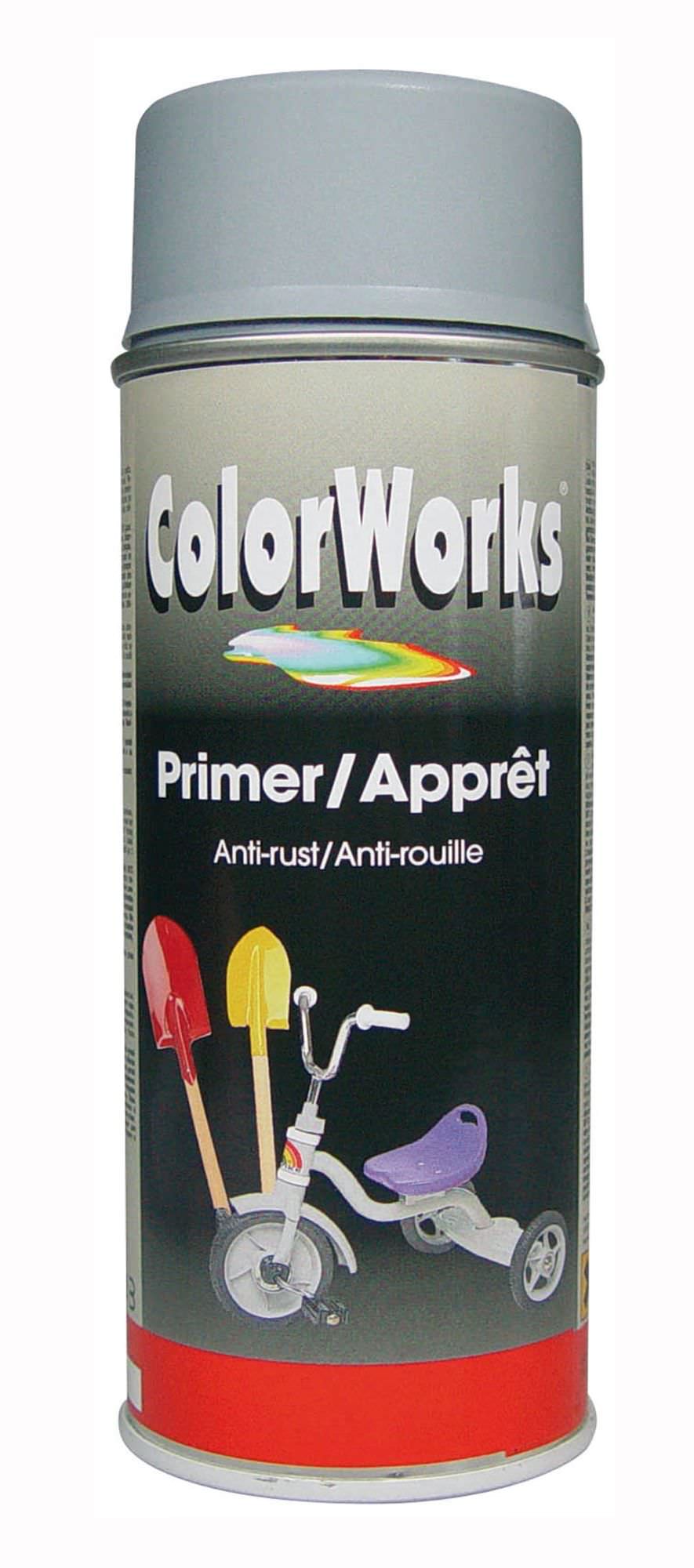 Universalus purškiamas gruntas COLOR-WORKS, pilkos sp., 400 ml