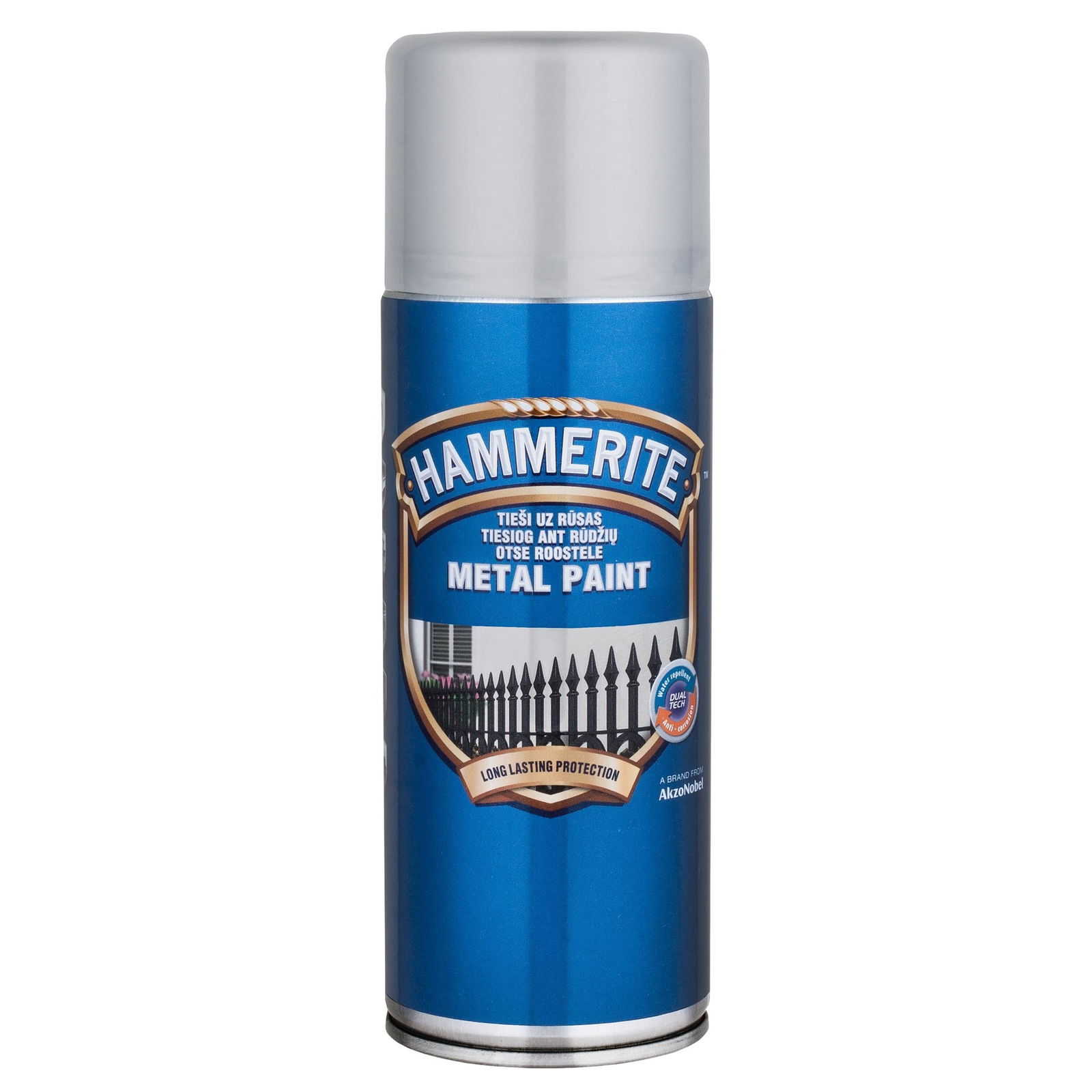 Purškiami metalo dažai HAMMERITE SMOOTH FINISH, baltos sp., 400 ml