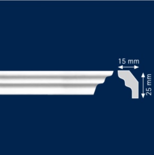 Apvadas luboms polistirolinis Homestar S25 2 m 15 x 25 mm