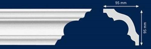 Apvadas luboms polistirolinis K130 2 m HOMESTAR 95 x 95 mm