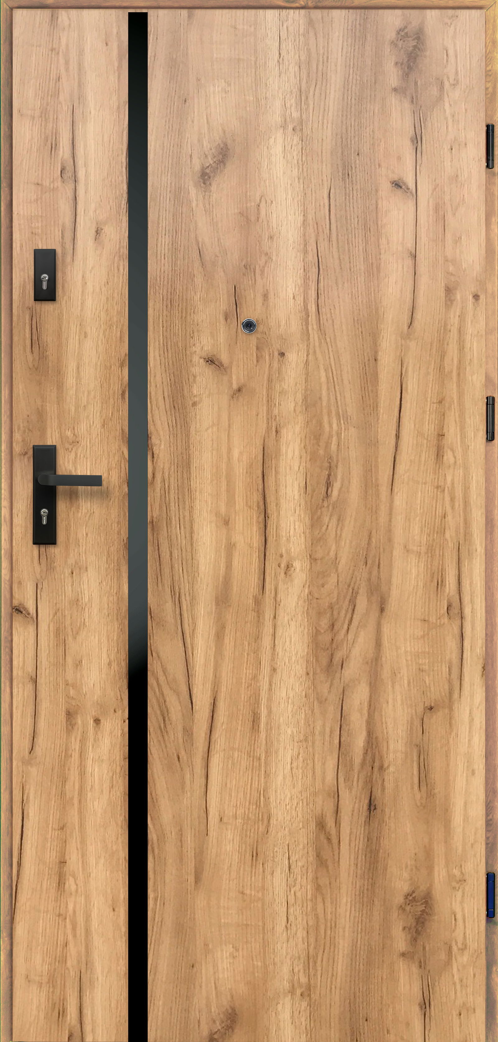 Išorės buto durys RADEX HEBE P55, Sonoma ąžuolo sp., 1000 x 2072 mm, dešinė