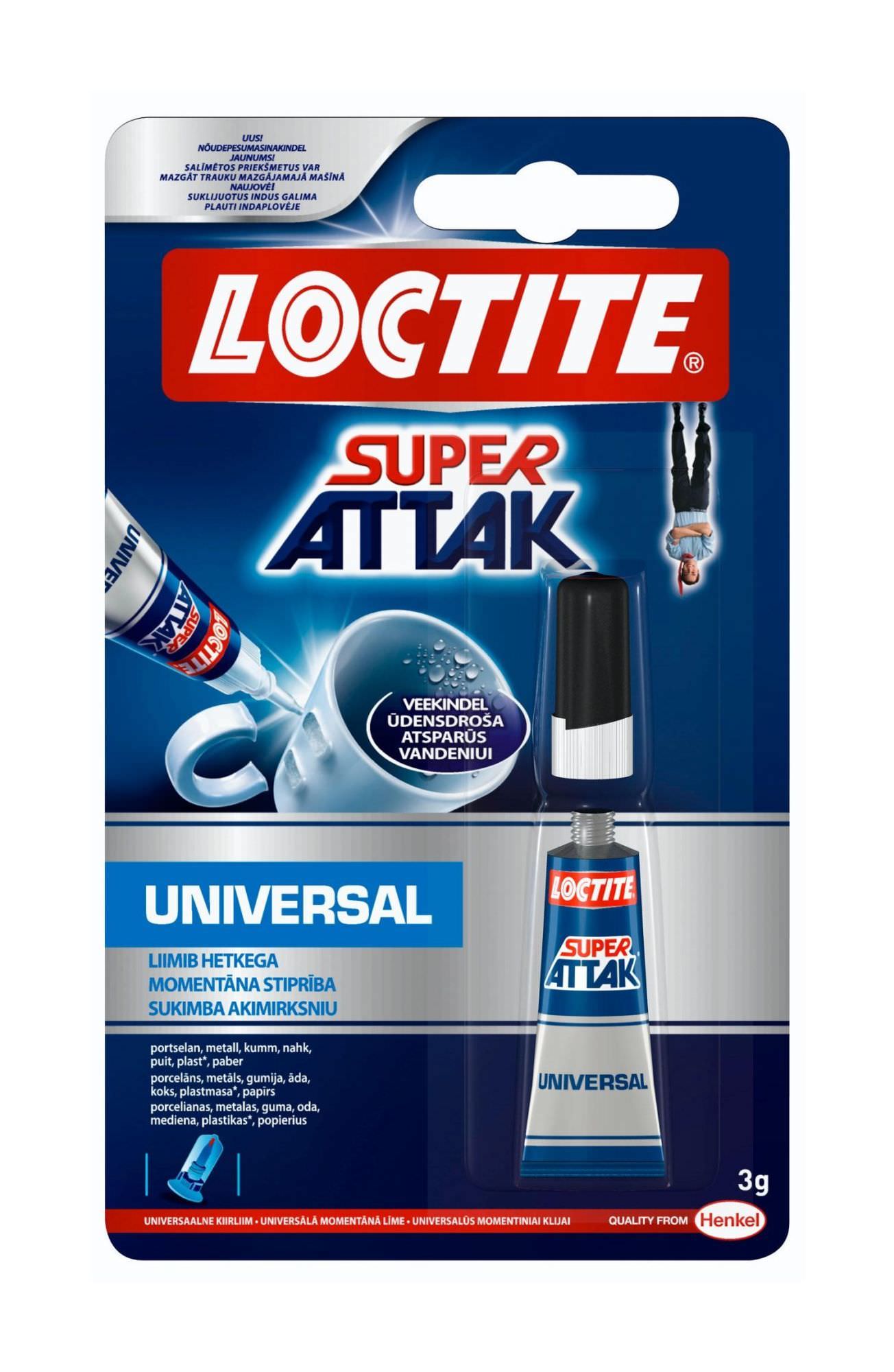 Universalūs klijai LOCTITE SUPER ATTAK Universal, 4 g