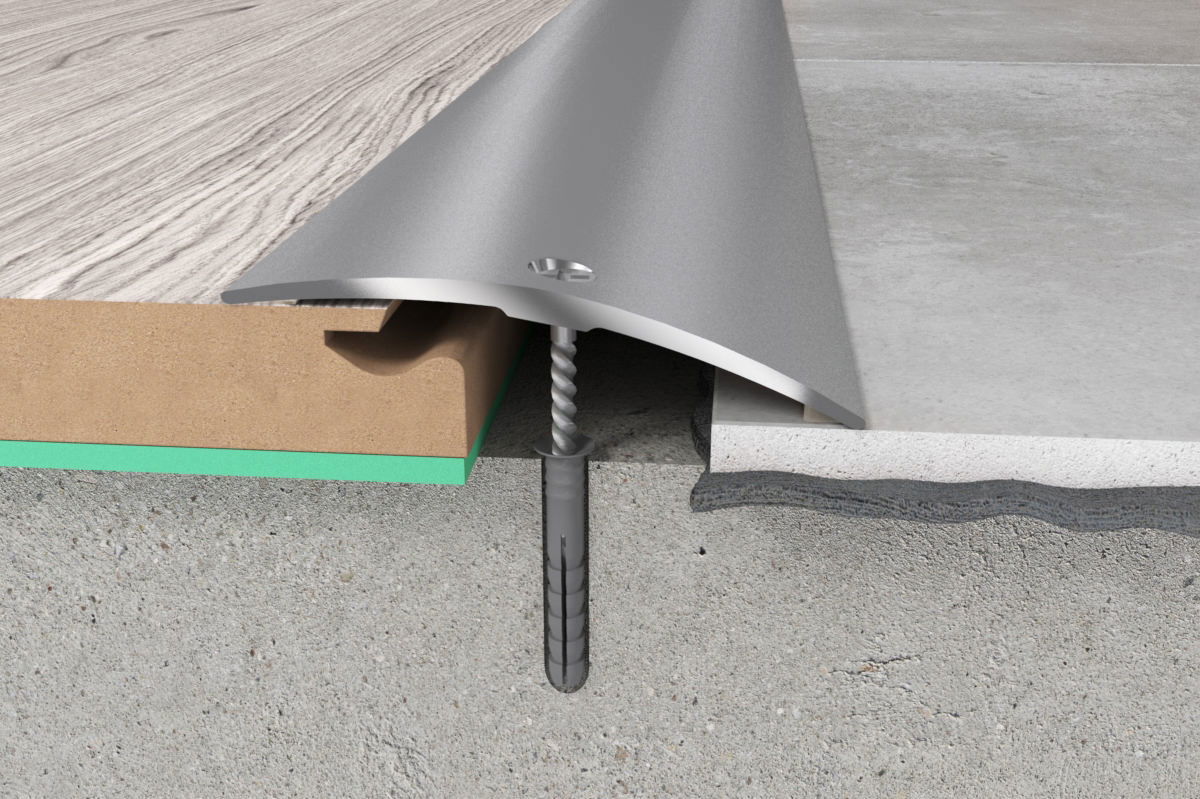 Aliumininė grindų juostelė PR4 A1, sidabro sp., 48 mm pločio, 93 cm ilgio