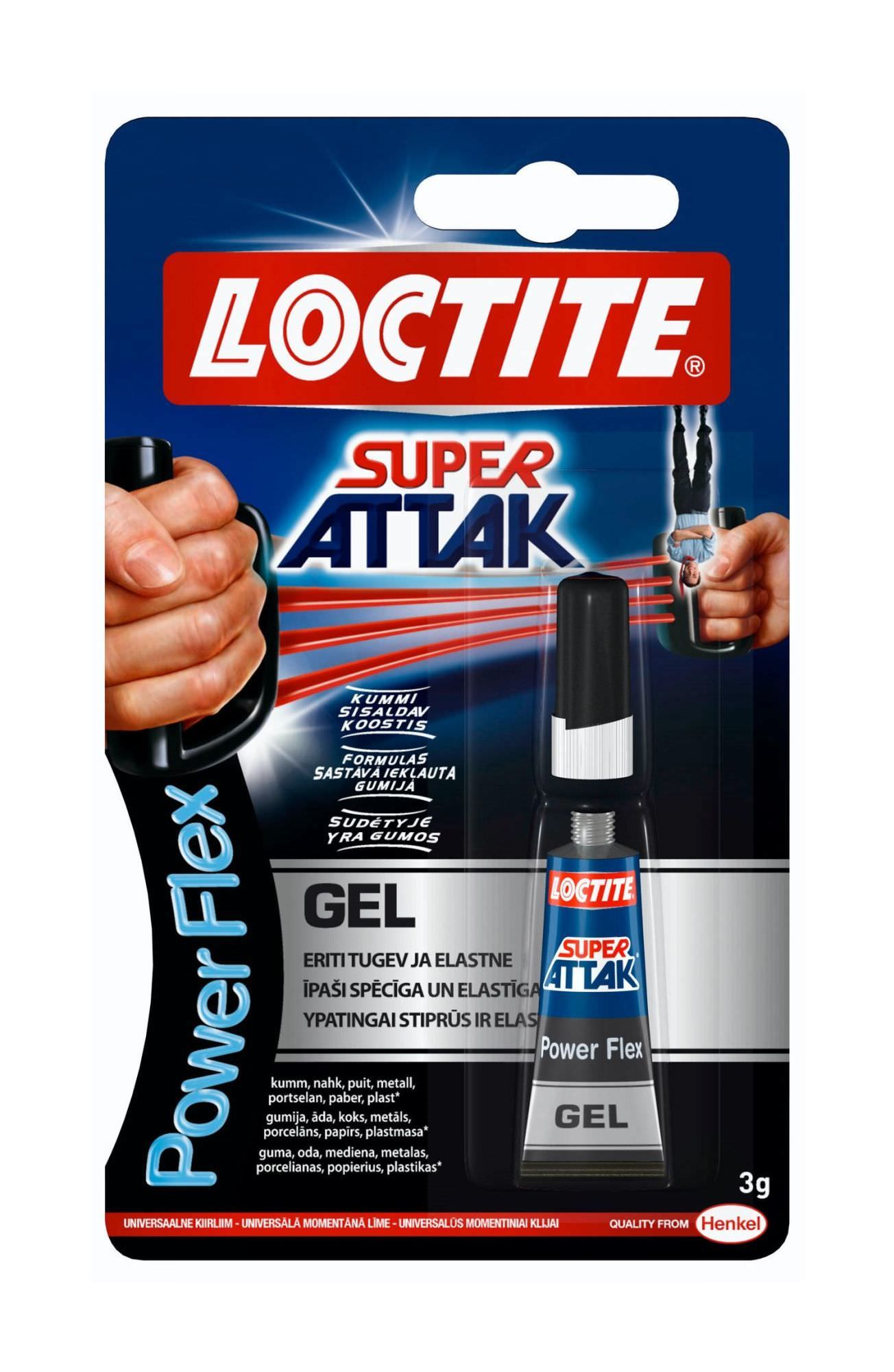 Universalūs klijai LOCTITE SUPER ATTAK PowerFlex Gel, 4 g
