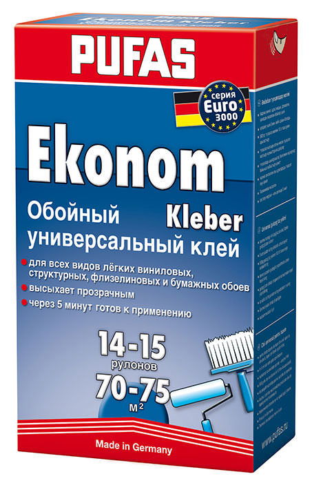 Universalūs tapetų klijai PUFAS EKONOM EURO 3000, 500 g