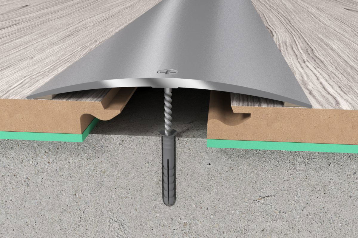 Aliumininė grindų juostelė PR10 A2, aukso sp., 70 mm pločio, 93 cm ilgio